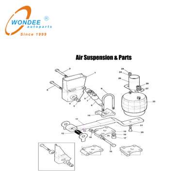 13T unlifting type Air Suspension for semi trailer with air linker